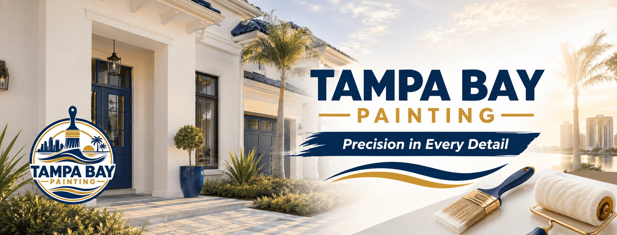 Freshly painted Tampa Bay home exterior